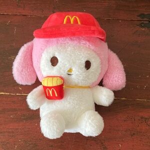 Sanrio My Melody McDonald’s Worker W Fries 9” Plush Stuffed Animal Toy Pink